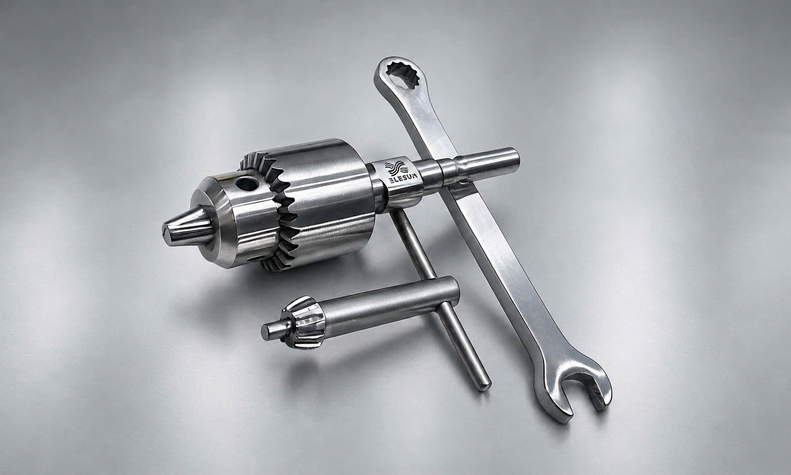 Close-up of an ELESUN instrument showing metal parts, joints and connection details.